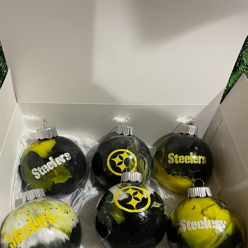 Steelers Black and Yellow Holiday Ornament Set